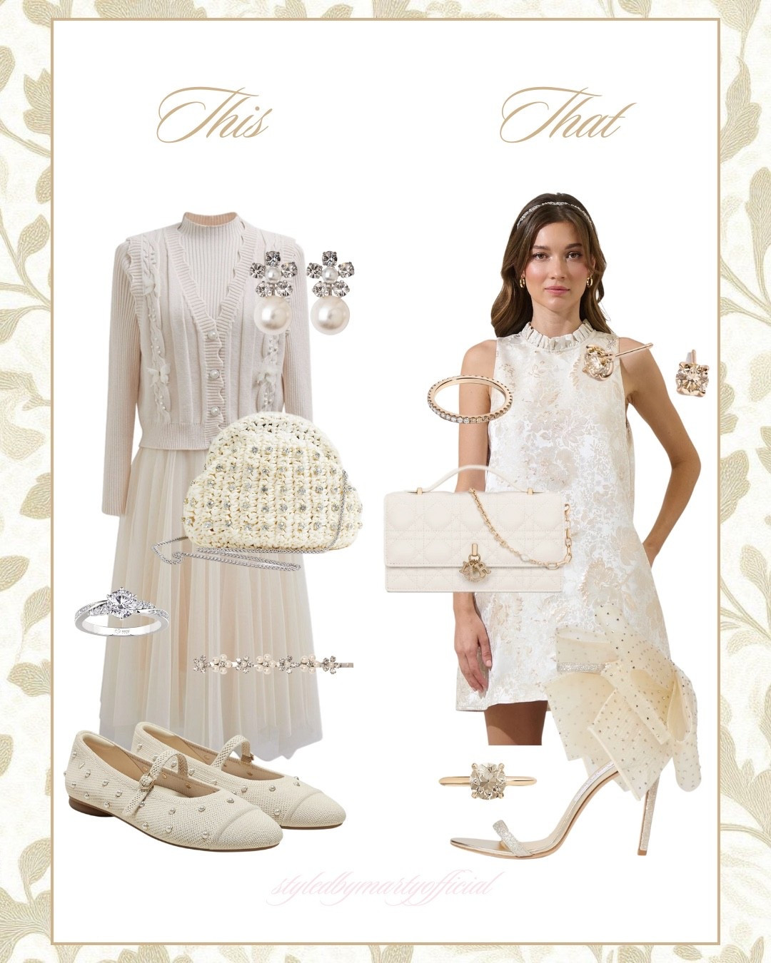 This or That? - Ivory Holiday Outfit Ideas🤍


Holiday outfit, holiday fashion, Christmas dress, Christmas outfit, white dress, mini dress, tulle ivory dress, party dress, holiday party outfit, party wear, ivory ballerina flat, pearl shoes, ivory heels, feminine style, feminine fashion, classy style 

#LTKFindsUnder100 #LTKHoliday #LTKootd