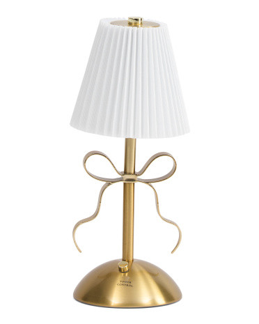 11x4.5 Bow Rechargeable Touch Lamp With Fluted Shade | TJ Maxx