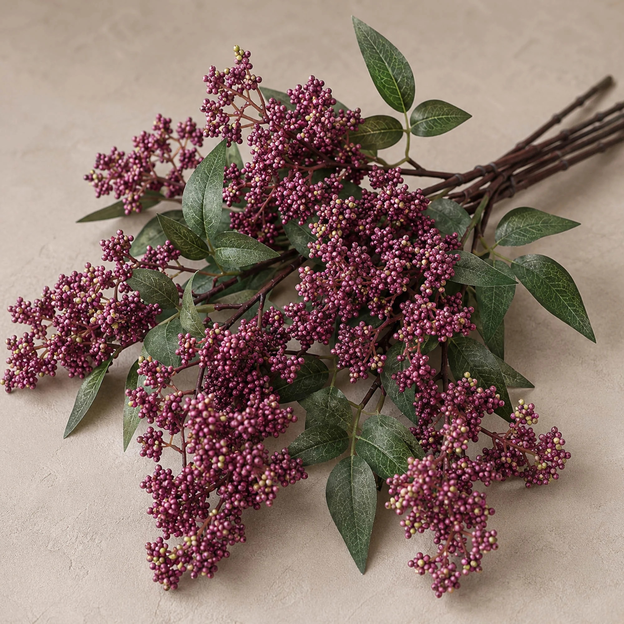 6 Piece Artificial Nandina Berry Stems with 17 Inch Faux Branches | Wayfair North America