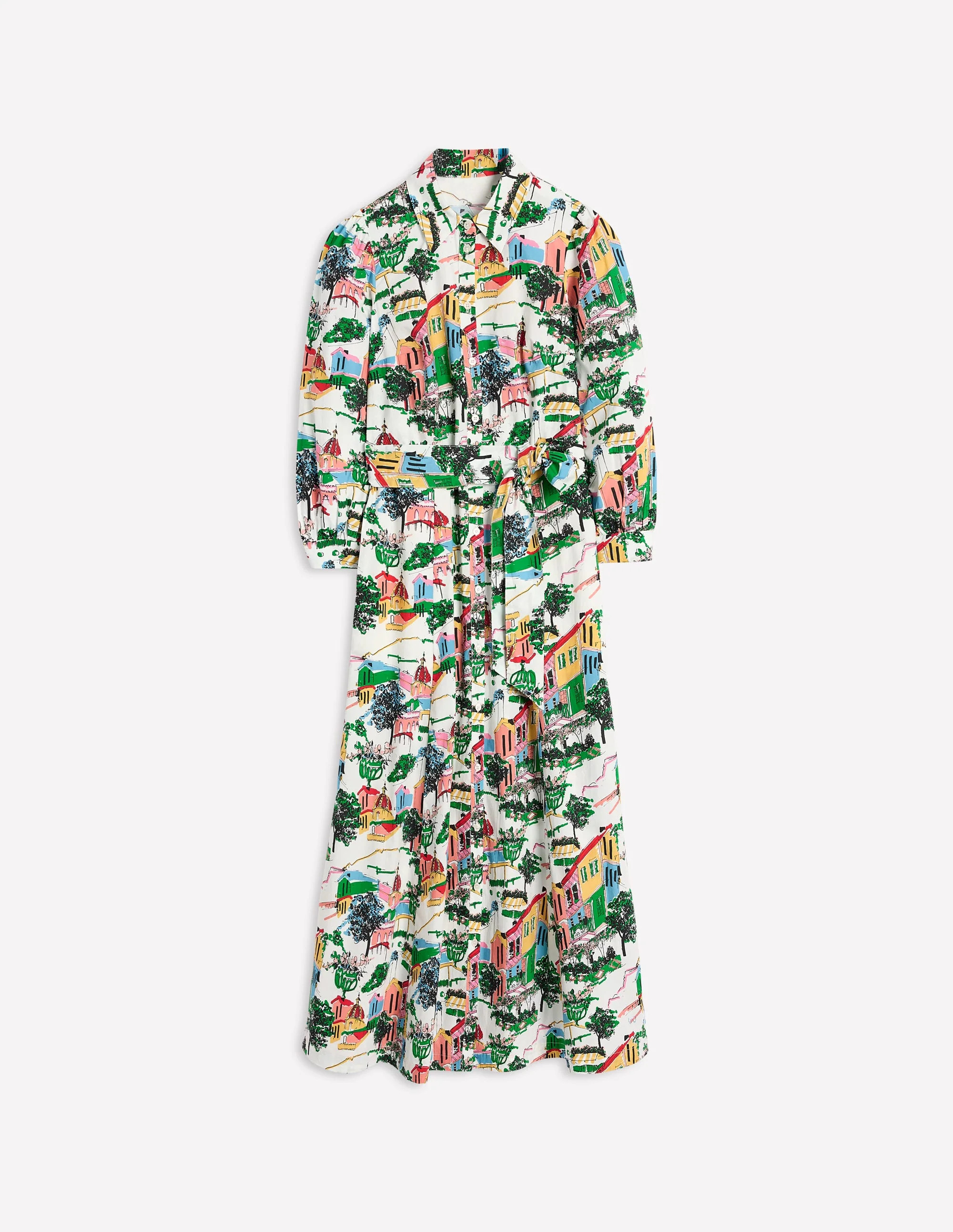 Clara Cotton Shirt Dress-Multi, Painted Village | Boden (US)