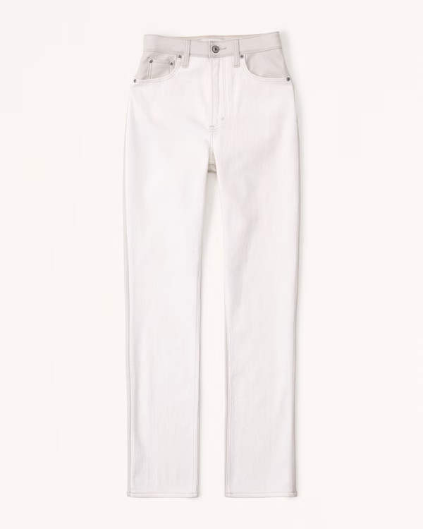 Women's Mixed Fabric Ultra High Rise 90s Slim Straight Jean | Women's Clearance | Abercrombie.com | Abercrombie & Fitch (US)