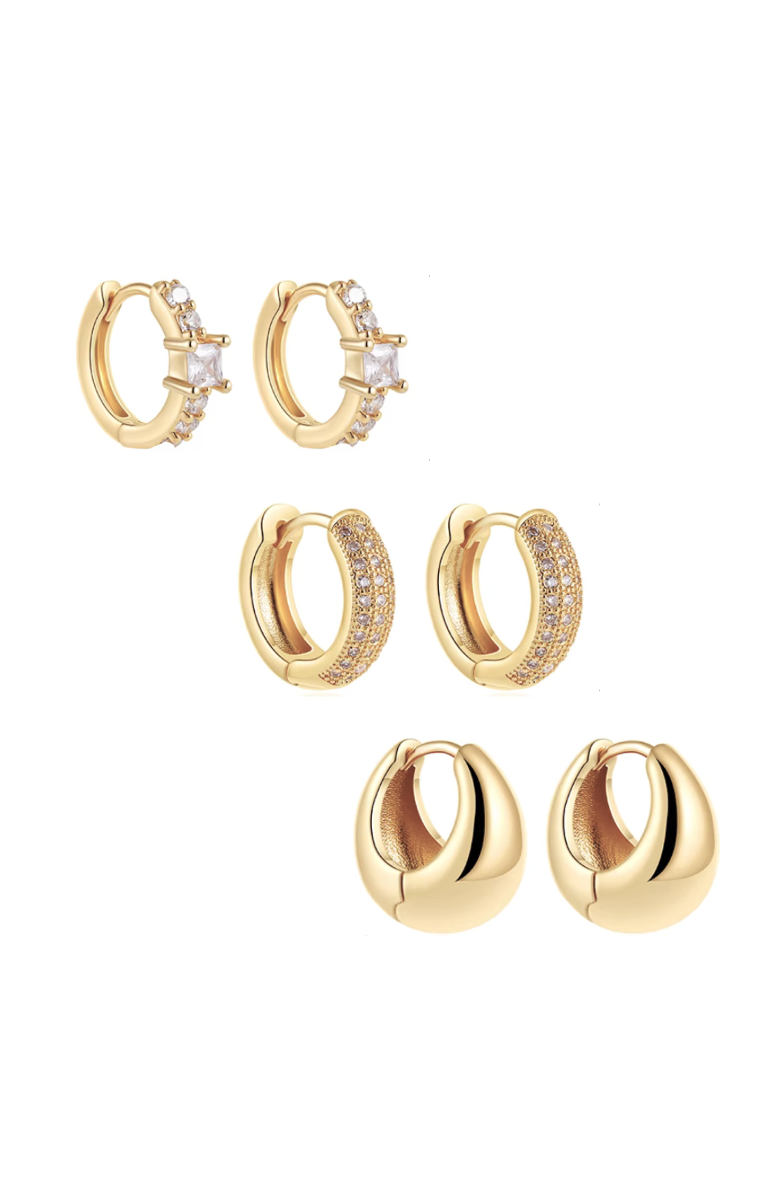 Dainty Huggie Hoop Earrings -3 Pairs | Nordstrom