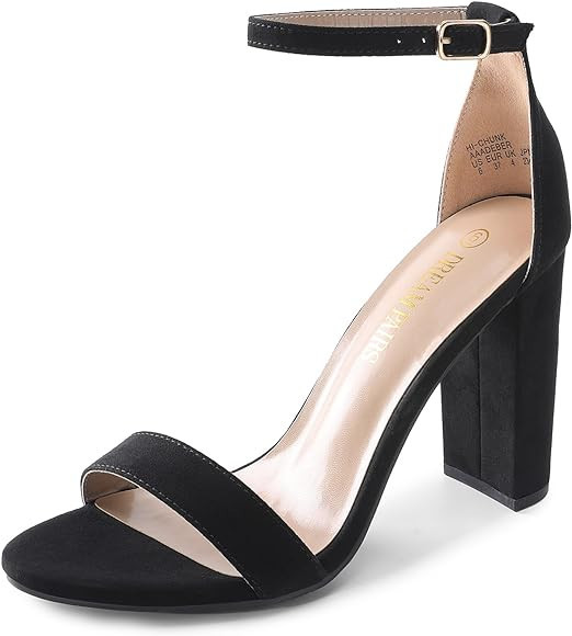 DREAM PAIRS Women's Hi-Chunk High Heel Pump Sandals | Amazon (US)