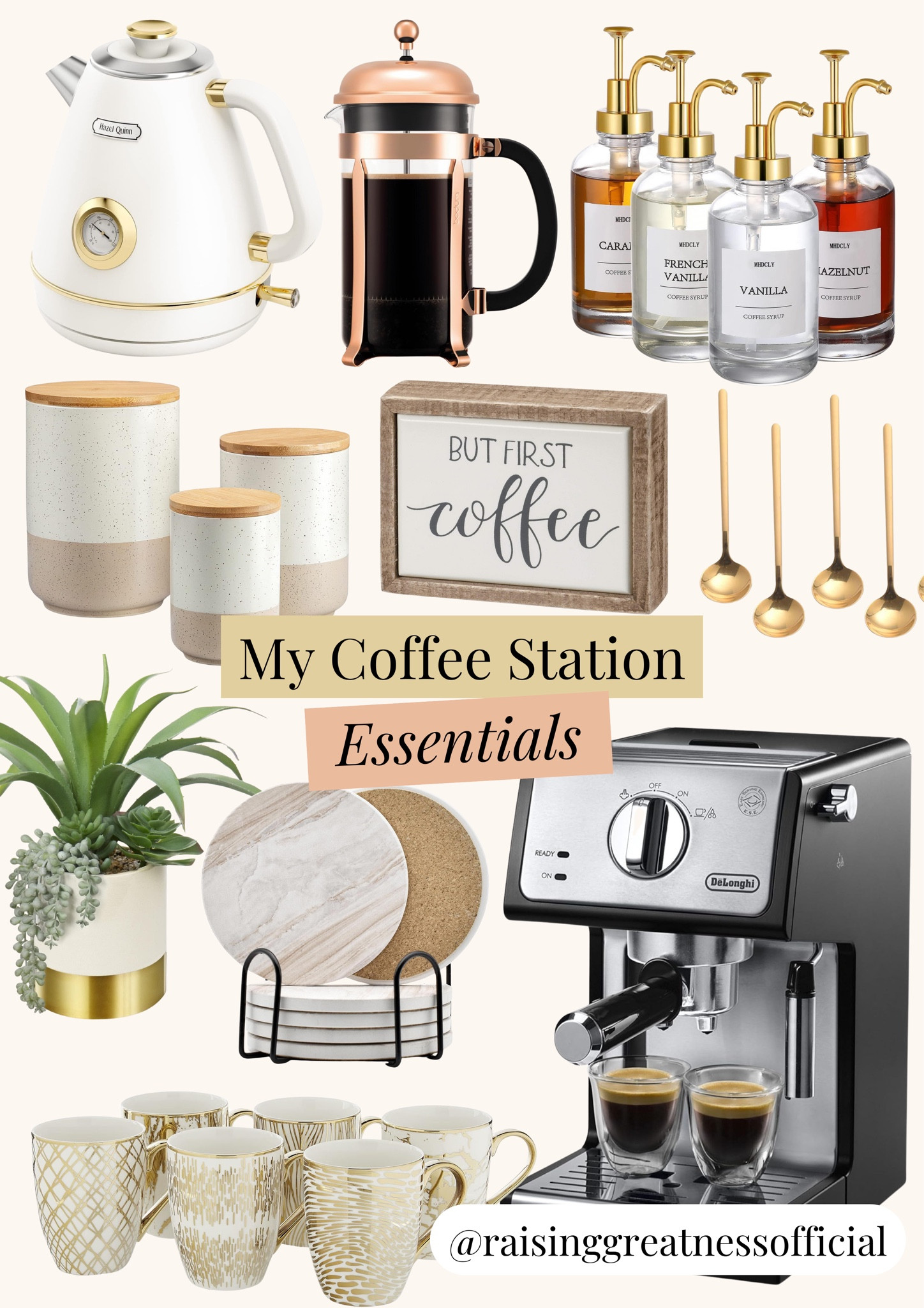 Create the ultimate coffee corner with these must-haves! From a sleek coffee maker to a stylish mug collection, add a coffee bean grinder, storage jars for beans and pods, and a cute milk frother for perfect lattes at home. Don’t forget chic coasters, a handy spoon set, and cozy candle decor to set the mood. Your morning routine just got a caffeine-chic upgrade! 🤎☕ #CoffeeLovers #HomeCafeVibes #CoffeeStationGoals #MorningRoutine #CoffeeEssentials

#LTKHome #LTKGiftGuide #LTKSeasonal