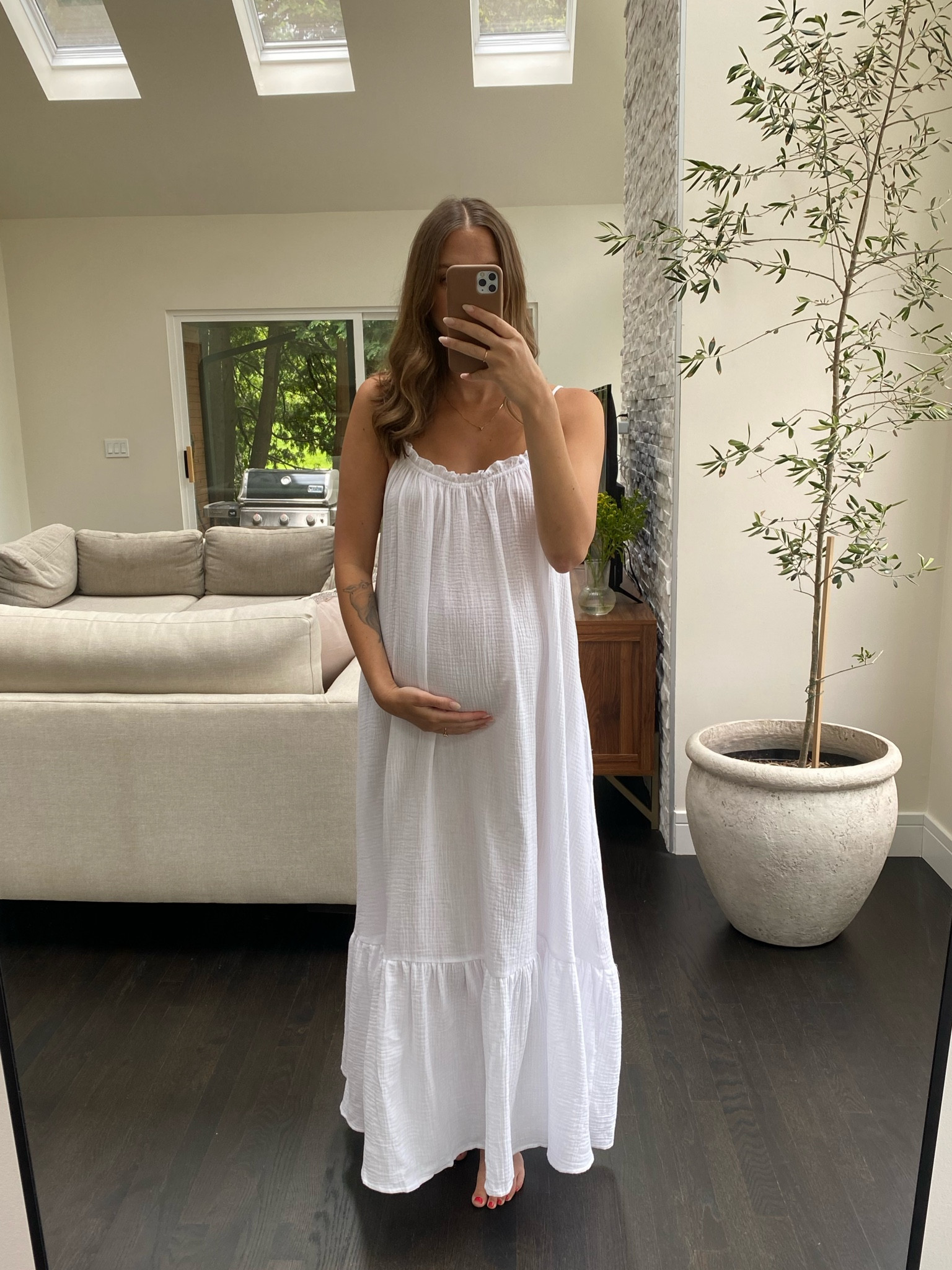 I never want to take this dress off. So breathable, dreamy, and flowy ☁️ 

Maternity friendly
Style the bump 
Pregnancy dress 

#LTKbump #LTKstyletip