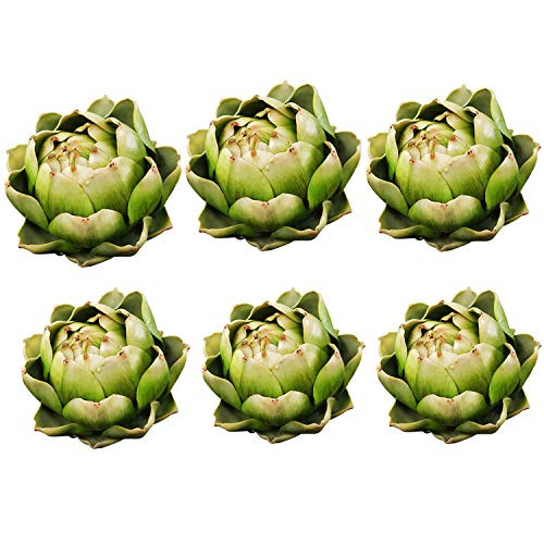 Large Green Artificial Artichoke Vegetables Fake Artichoke for Home Decor -Green（6pcs） | Amazon (US)