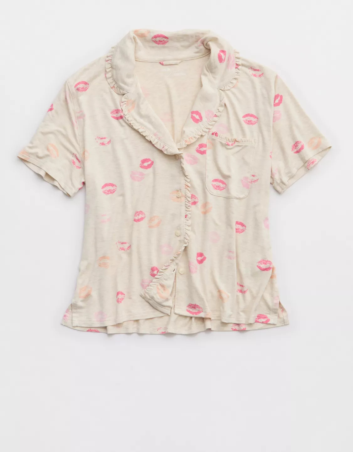 Aerie Real Soft® Ruffle Pajama Shirt | Aerie