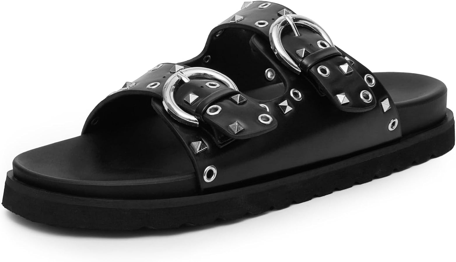 Comfortable Slide Sandals for Women Footbed Flat Sandals Casual Dressy Shoes | Amazon (US)