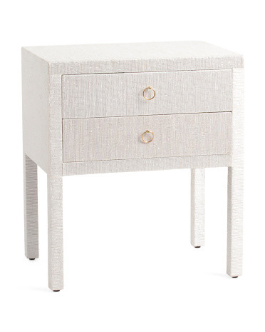 2 Drawer Raffia Woven Side Table | TJ Maxx
