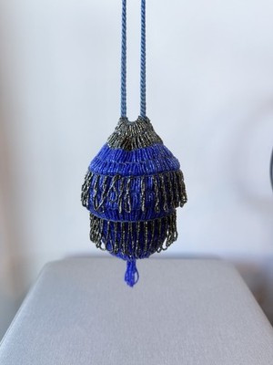 Antique Art Deco Flapper Cobalt Blue Glass Seed Bead Drawstring Purse Bag | eBay | eBay US
