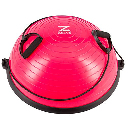 ZELUS Balance Ball Trainer with Resistance Bands and Foot Pump, Inflatable Yoga Ball for Home Gym Workouts, 23 Inch Exercise Half Ball for Balance Training Core Strength Fitness More, 330lb Cap | Amazon (US)