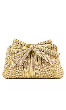 Loeffler Randall Rayne Pleated Bow Clutch in Gold from Revolve.com | Revolve Clothing (Global)