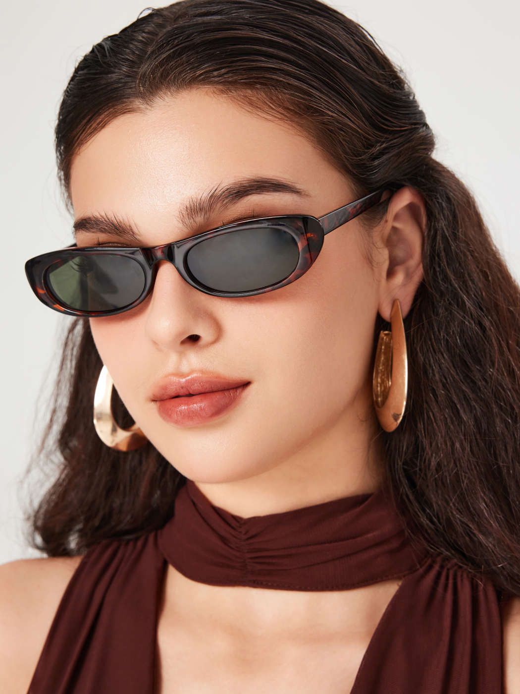 Ovalrahmen Sonnenbrille For Lässige Alltagskleidung Café Arbeit | Cider