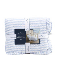 Linen Blend Stripe Ruffled Edge Quilt | Marshalls