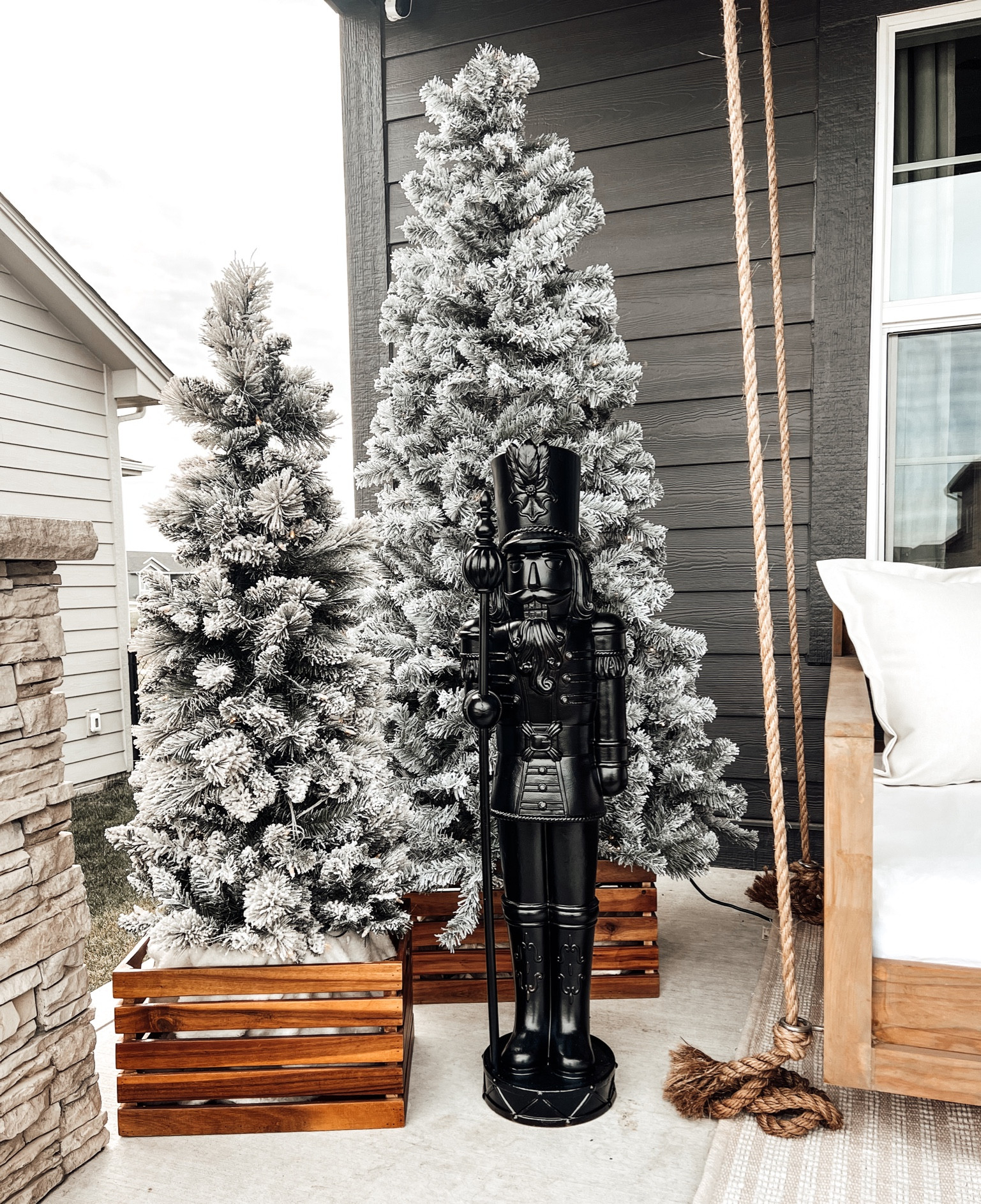 Nutcracker. DIY nutcracker. Christmas. Christmas front porch. Christmas decor. Outdoor Christmas decor. Black nutcracker. Modern nutcracker. 

#holidayinspo #holidayhome #holidayseason

#LTKSeasonal #LTKhome #LTKHoliday