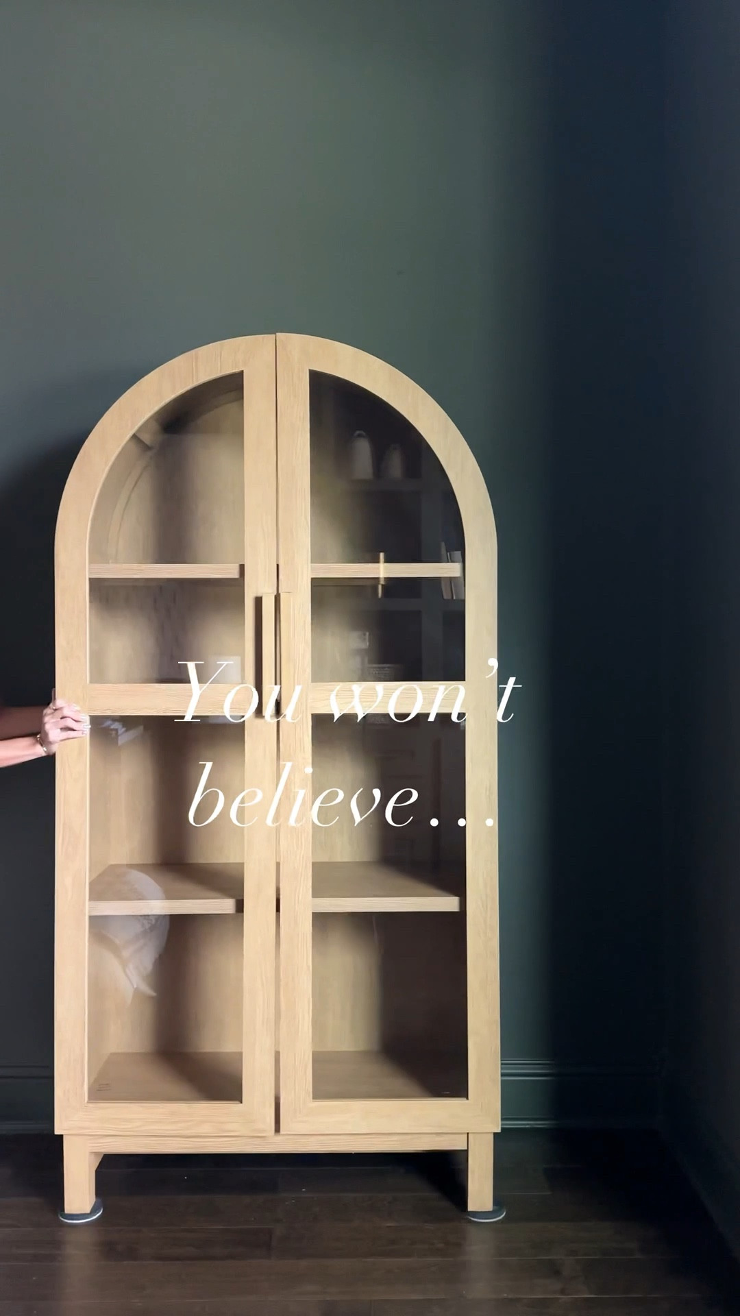 Wow! You won’t believe it’s from Walmart!! This arched cabinet has blown me away! The honey wood color is perfection, the quality is really good and the price is even better!! Under $400 for this piece of furniture? I can’t believe it. 

#LTKVideo #LTKStyleTip #LTKHome