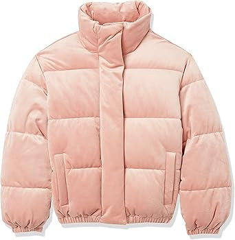 Daily Ritual Women's Relaxed-Fit Mock-Neck Short Puffer Jacket (Available in Plus Size) | Amazon (US)