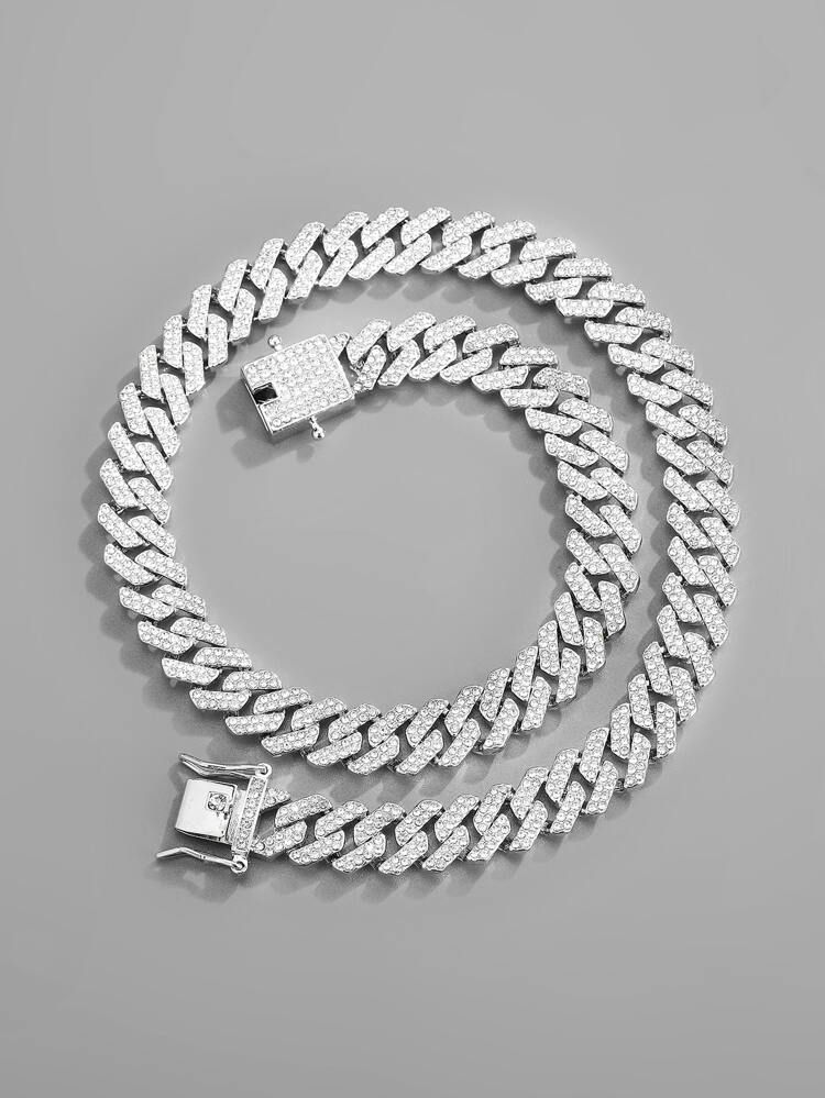 Men Rhinestone Decor Chain Necklace | SHEIN