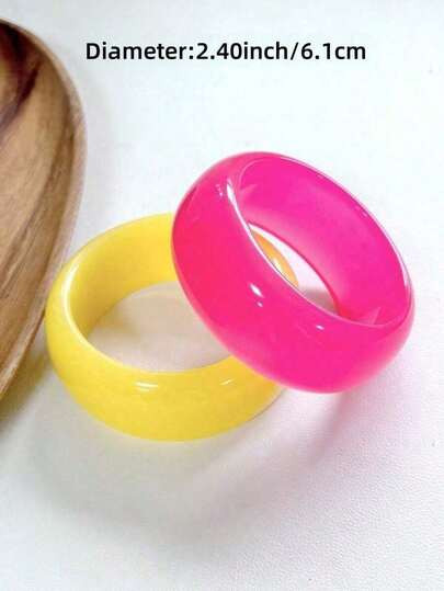 Popular Women's Single Colorful Large Bangle Bracelet, Round Design, Suitable Everyday Wear, Party & | SHEIN