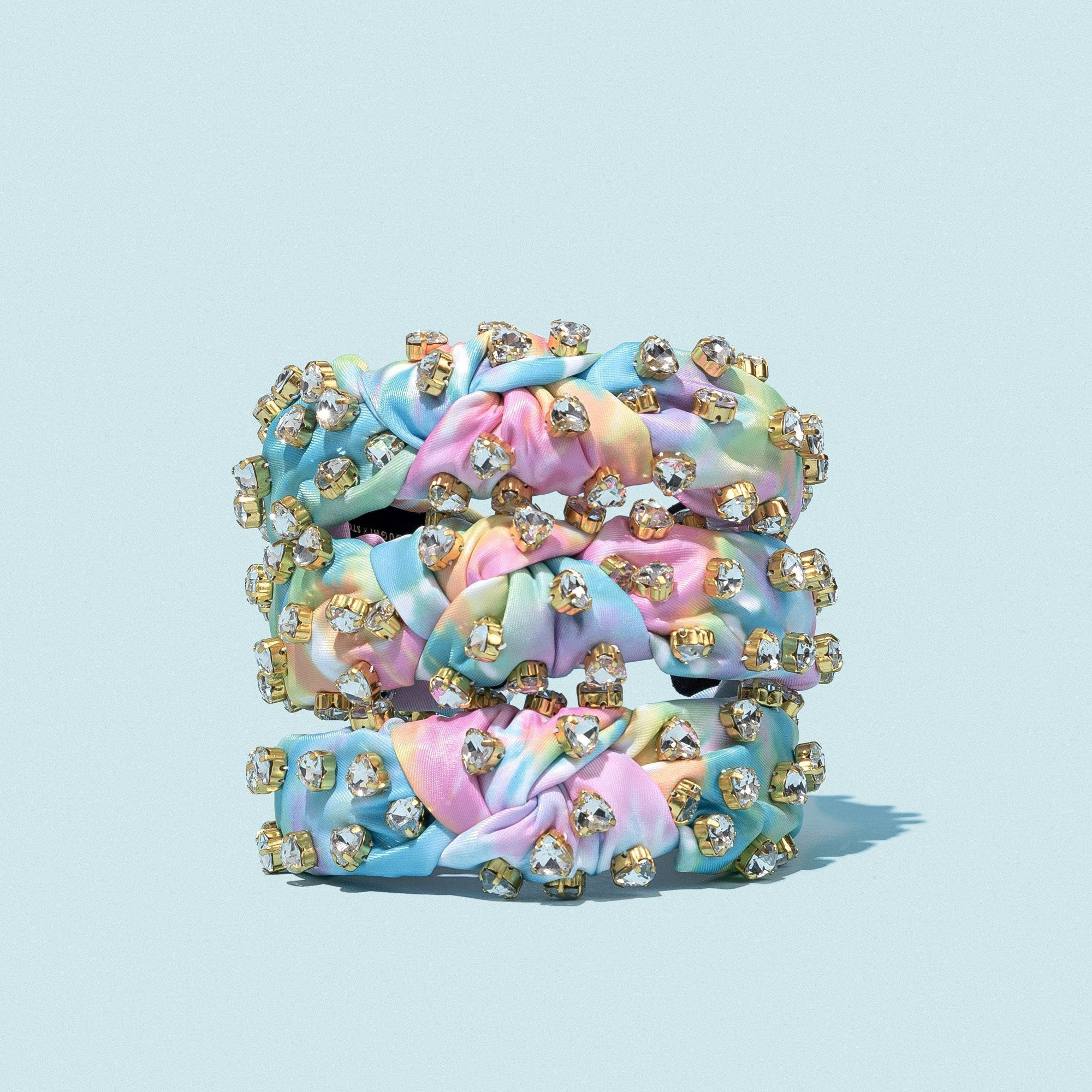 Lele Sadoughi Crystal Hearts Tie Dye Nylon Knotted Headband | Stoney Clover Lane