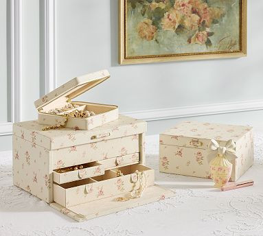 LoveShackFancy Leather Floral Jewelry Travel Box | Pottery Barn (US)