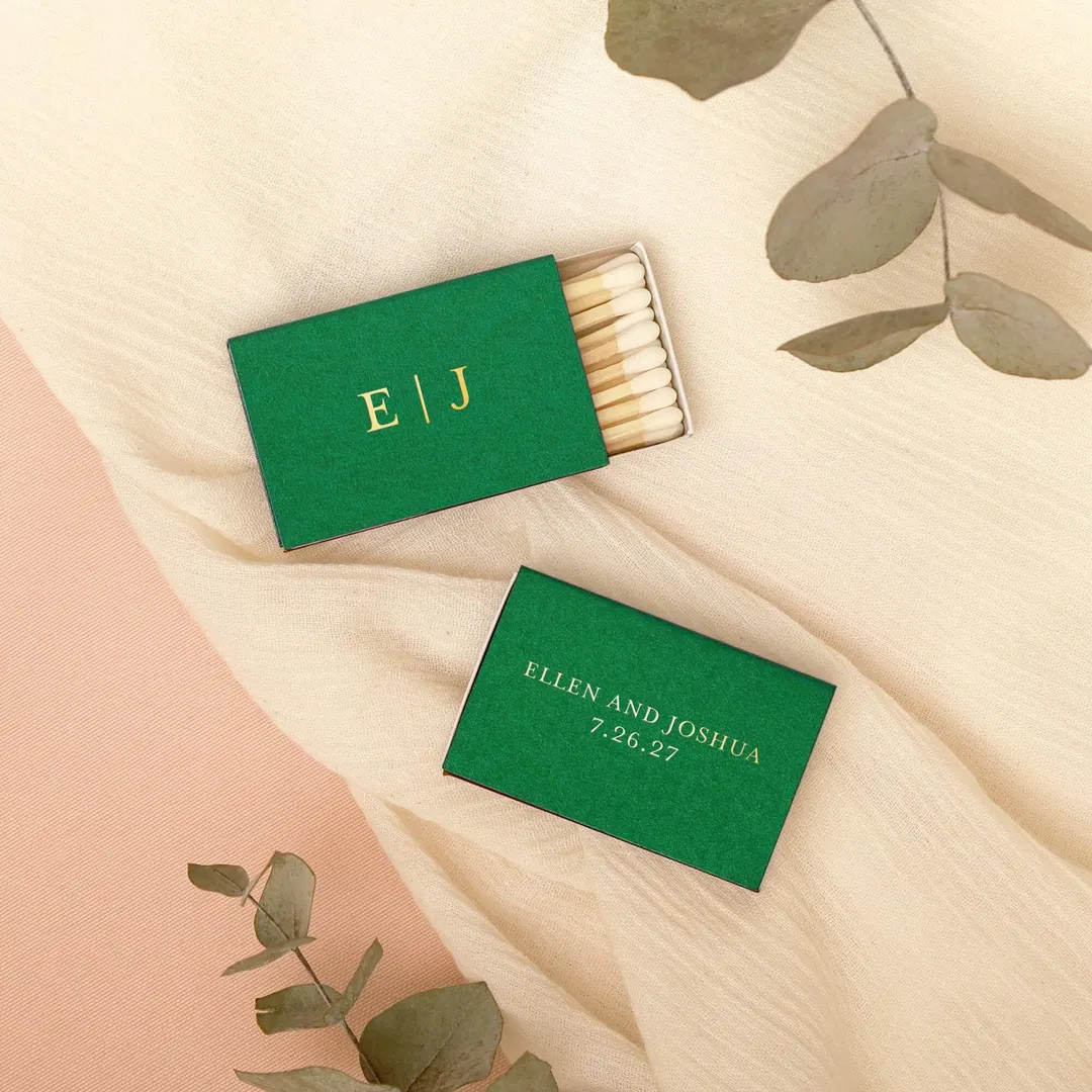 Simple Initial Monogram Personalized Classic Match Boxes - Favors, Party Favors, Custom Foil Stam... | Etsy (US)