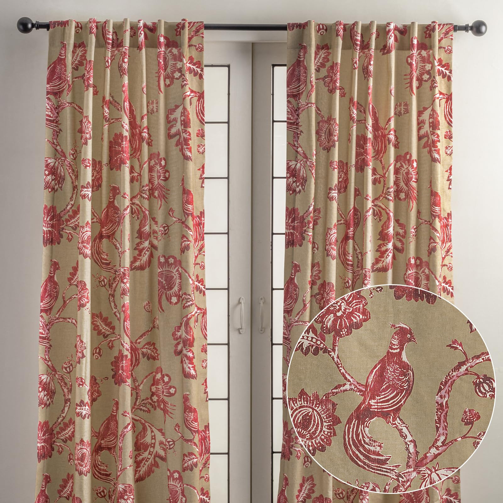 Maison d' Hermine Curtains for Living Room 100% Cotton 108 inch Length Two Panels Light Filtering... | Amazon (US)