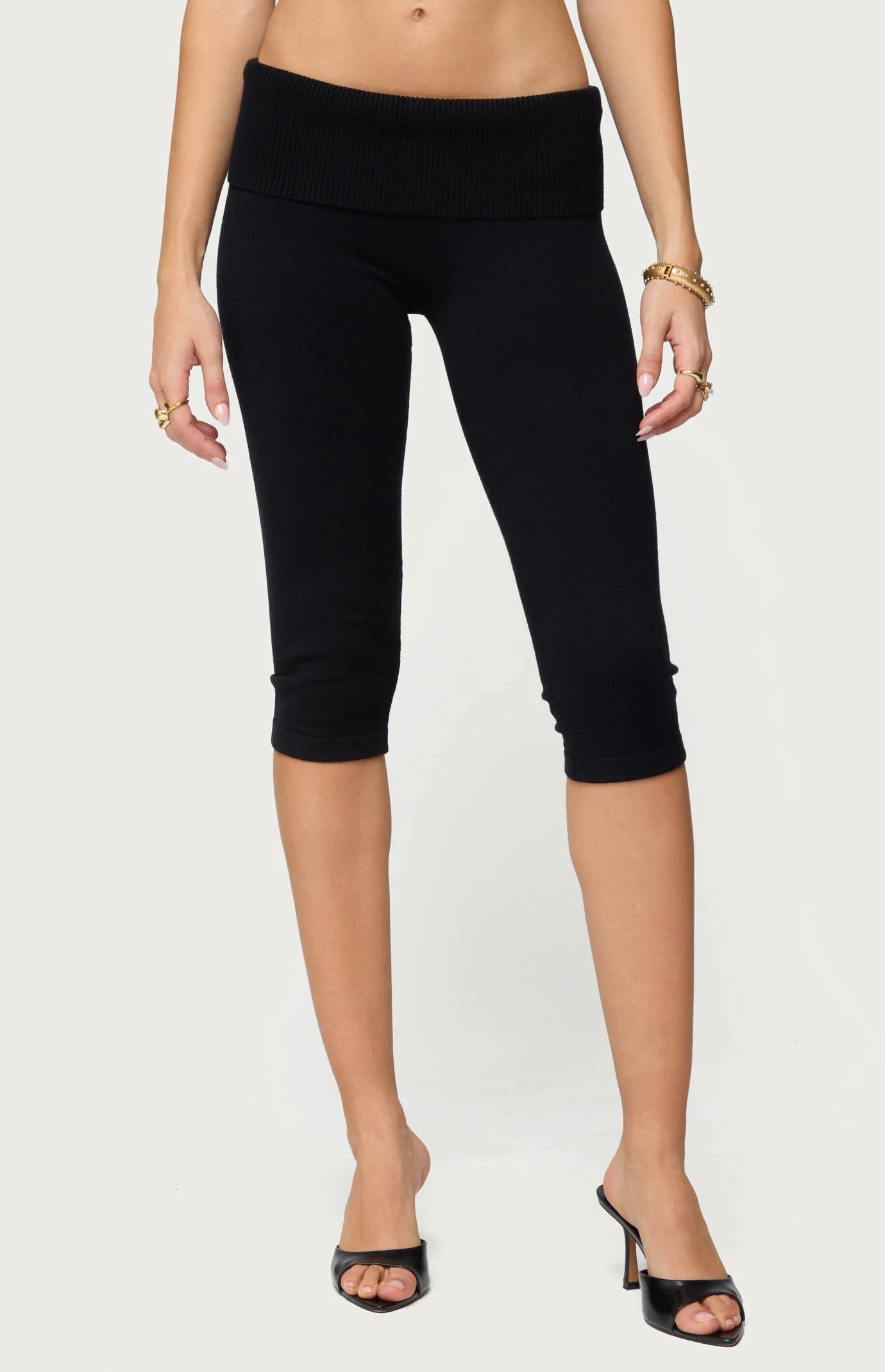 Edikted Women's Skyla Knit Capri Pants in Black - Size XS | PacSun