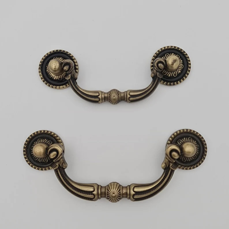 4.2" 5"Drop Bail Pull Ring Dresser Drawer Pulls Handles Antique Bronze Rustic Cabinet Knobs Vinta... | Etsy (US)