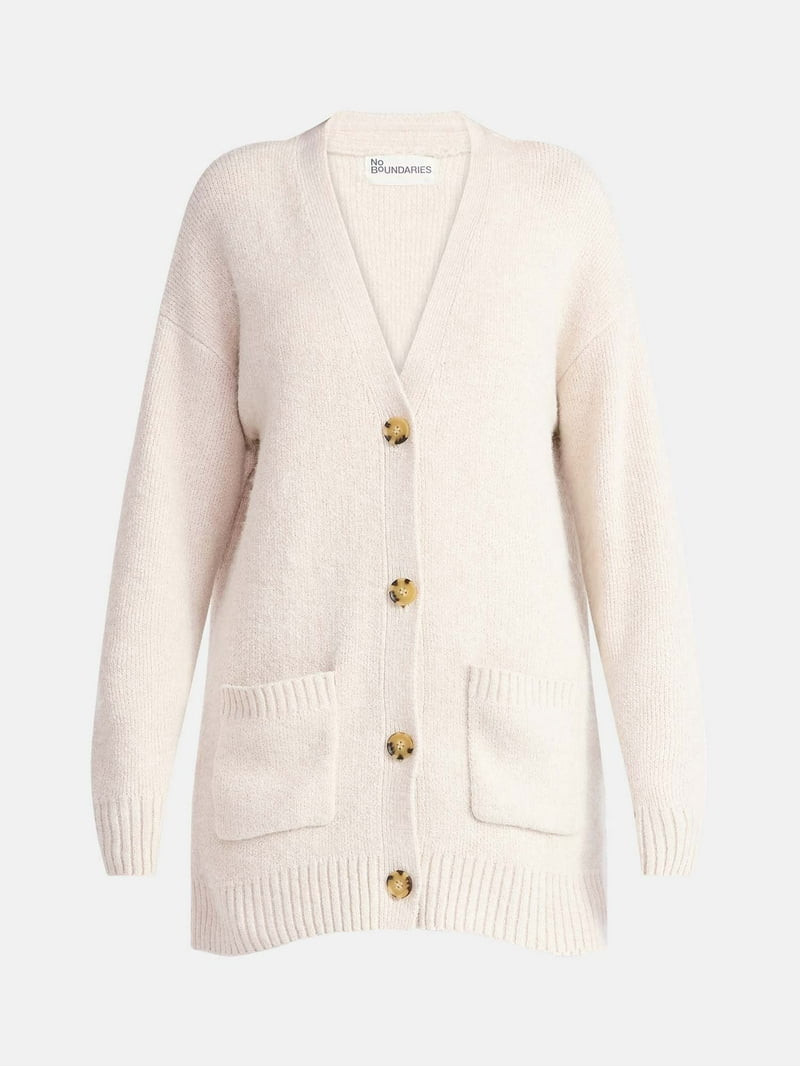 No Boundaries Button-Front Grandpa Cardigan, Women's | Walmart (US)
