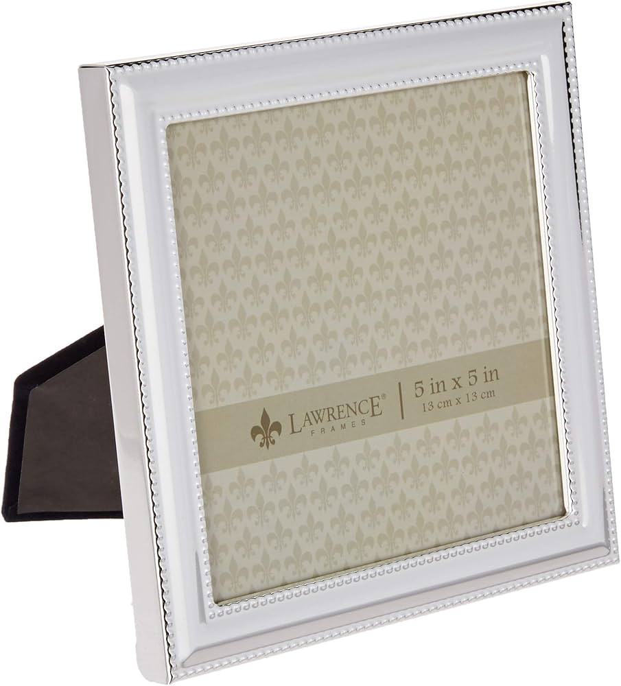 5x5 Metal Picture Frame Silver-Plate with Delicate Beading (510755) | Amazon (US)