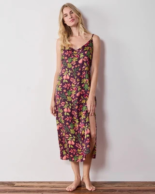 Eco Silky Long Slip Nightgown in Pomme & Poire | Women's S | | | Printfresh