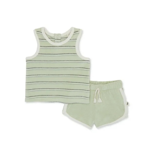 easy-peasy Baby's Terry Cloth Tank Top and Dolphin Shorts Outfit Set, 2-Piece, Sizes 0M-24M | Walmart (US)