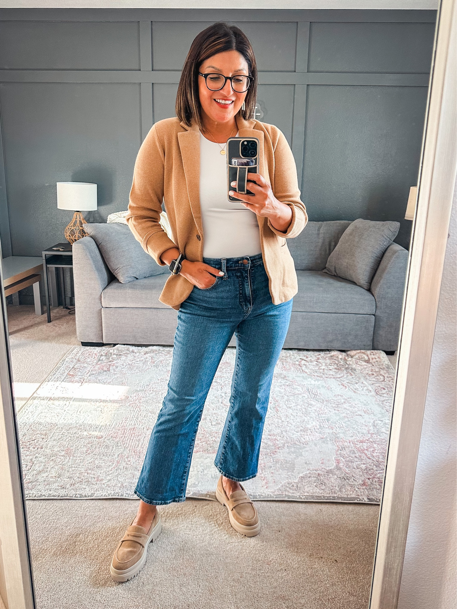 J. Crew Factory school boy blazer (M), express bodysuit (M), Madewell Cali boot cut jeans (29)- this exact wash is sold out but I linked a similar wash, chunky loafers 

#LTKshoecrush #LTKsalealert #LTKstyletip