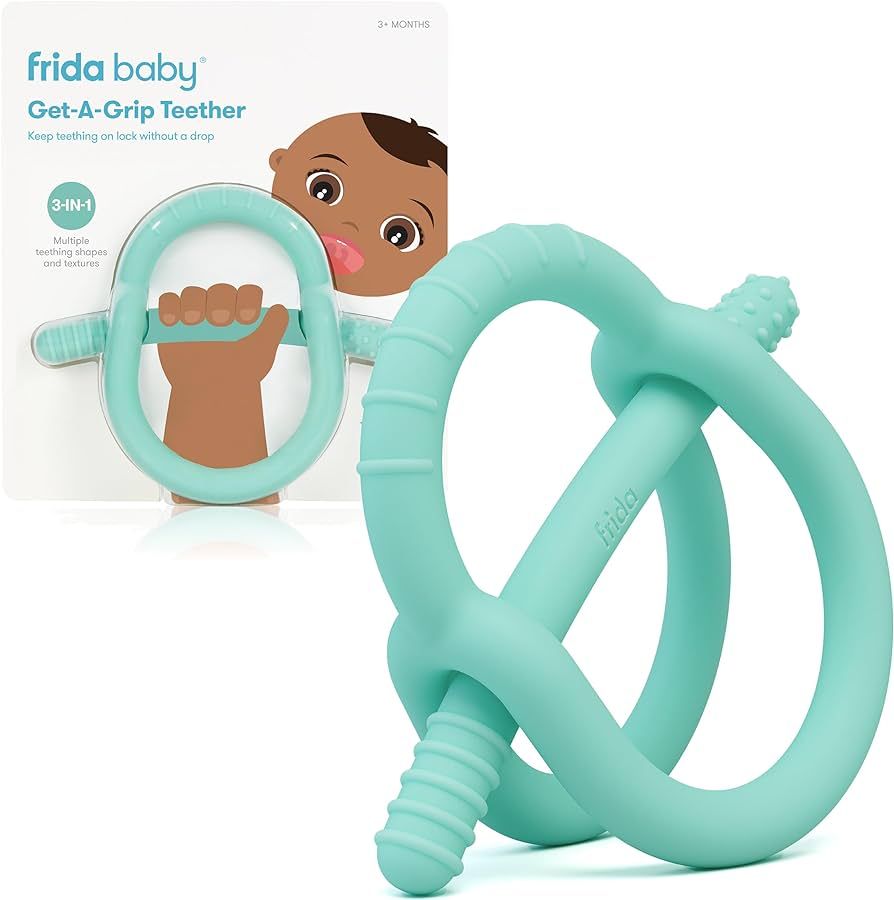 Frida Baby Get-A-Grip Teether | 100% Food-Grade Silicone Teether Toy for Baby 0-6, 12, 18 Months ... | Amazon (US)