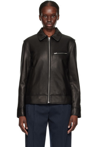 Black Manon Leather Jacket | SSENSE
