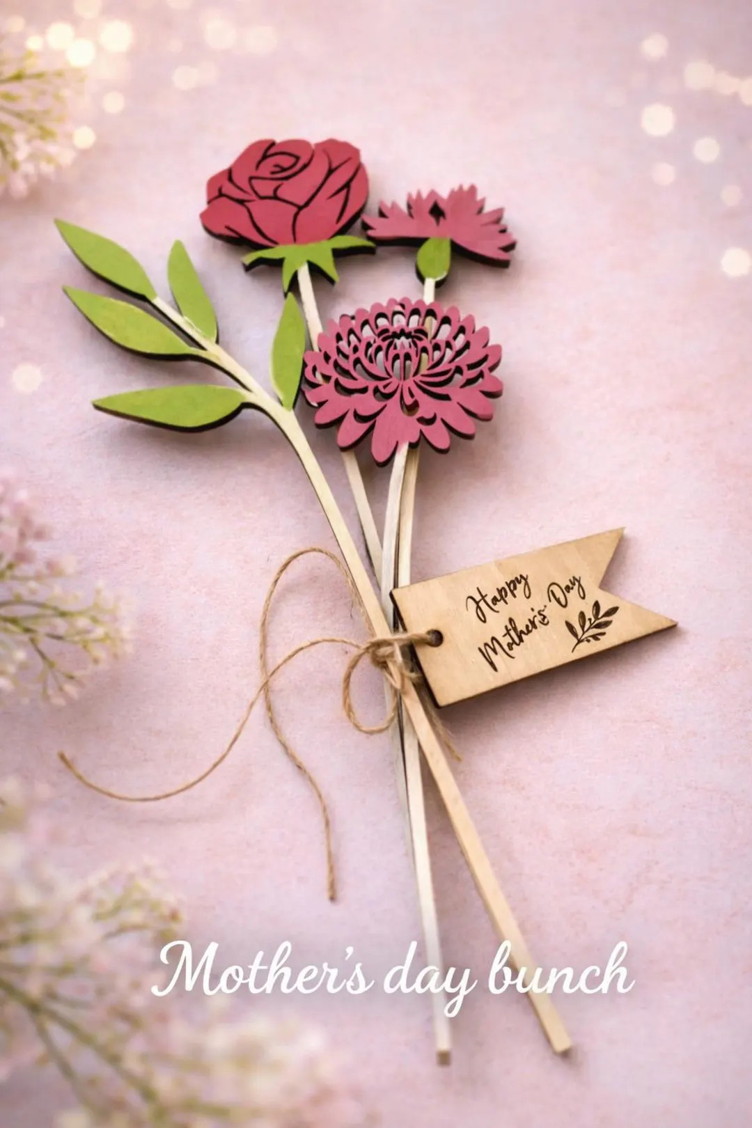 Wooden Stem Flowers Mother's Day Gift/beautiful, Durable & Hand-painted Blooms/custom Floral Arra... | Etsy (US)