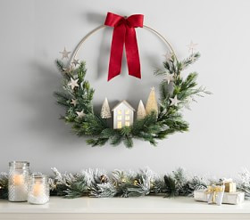 Light-Up Demi Village Wreath Decor | Pottery Barn Kids