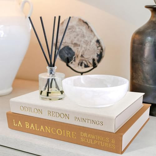 Aesthetic Decorative Books - Ideal for Coffee Table, Bookshelf & Mantle Decor - Set of 2 Linen Fake Book Boxes for Modern Home Decoration - Photo & Keepsake Storage, Brown | Amazon (US)