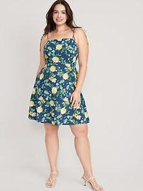 Fit & Flare Tie-Strap Mini Dress, Summer Romper, Vacation Romper | Old Navy (US)