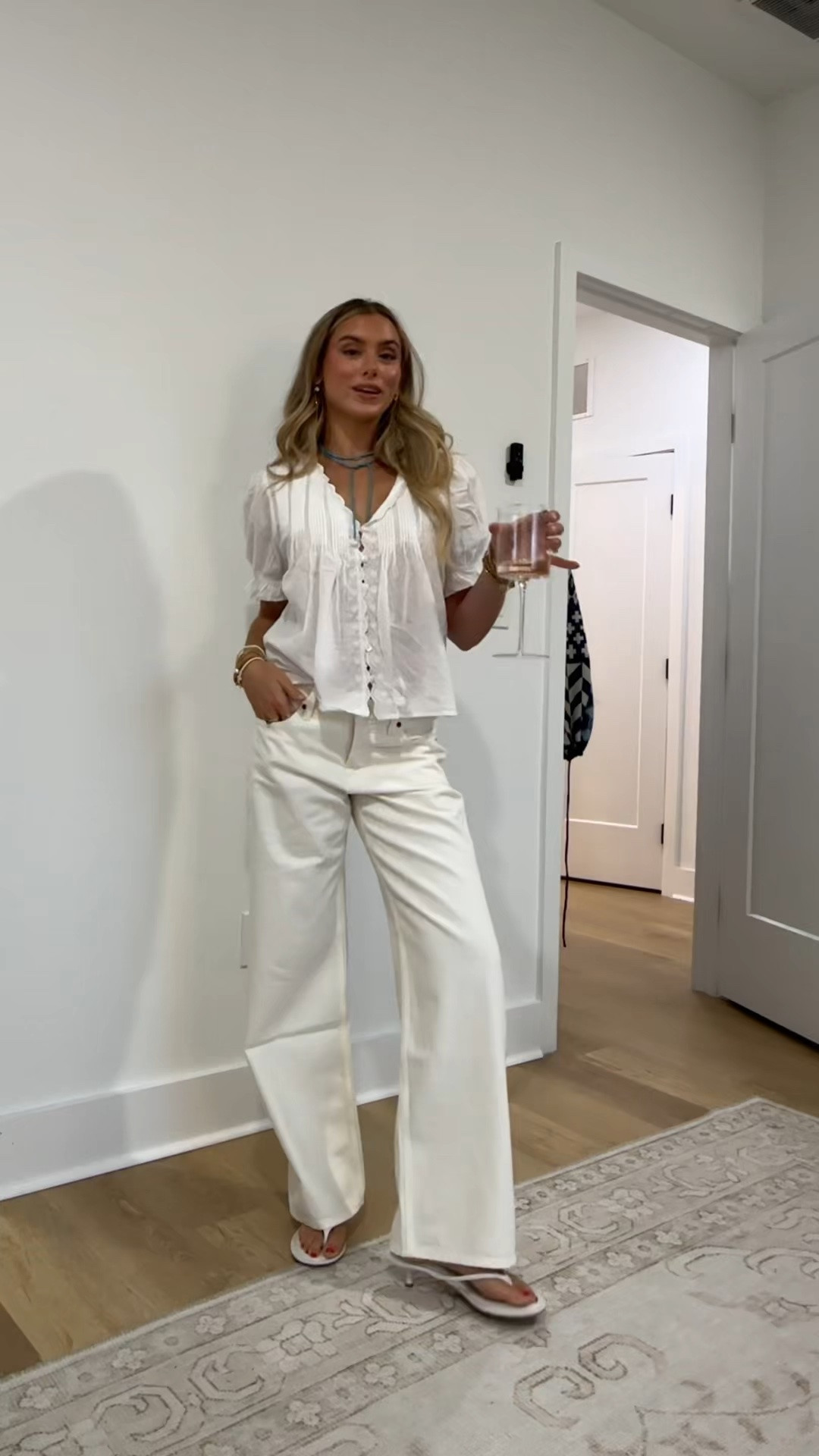 Friday night toast! My top is @abercrombie  size xs I just got it. My white jeans we went monochrome tonight are 24 Abercrombie and my shoes are my favorite walmart kitten heels.

#LTKootd #LTKdayinmylife #LTKSeasonal