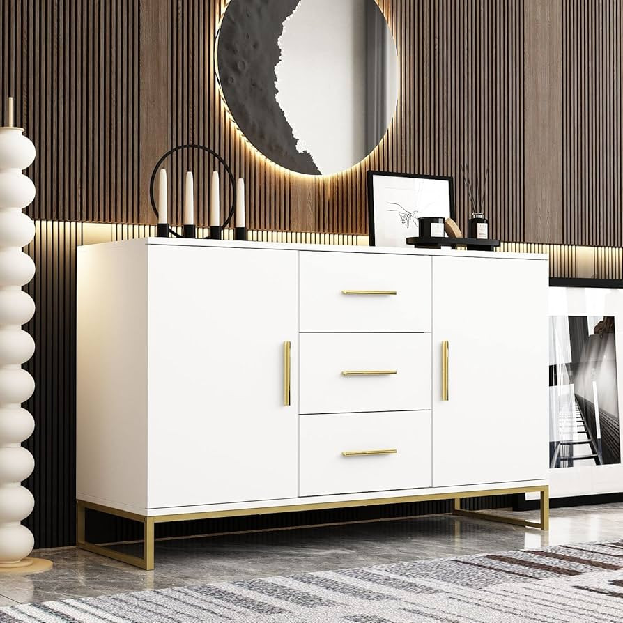 DiDuGo White Buffet Cabinet with Storage Sideboard Buffet Cabinet, Sideboard Buffet Storage Cabin... | Amazon (US)