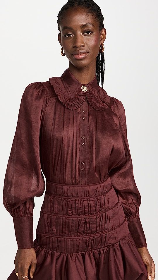 Idealist Pleated Collar Shirt | Shopbop