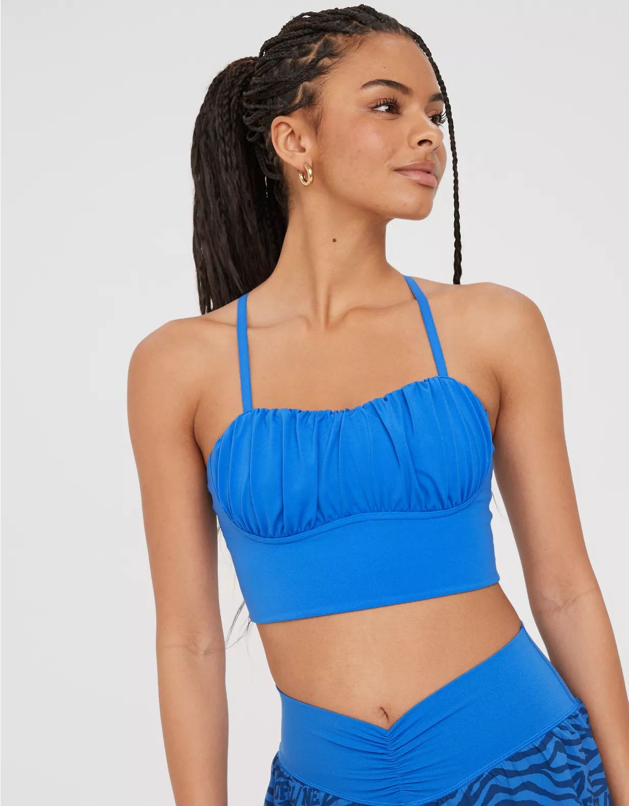 OFFLINE By Aerie Real Me Ruched Corset Sports Bra | Aerie