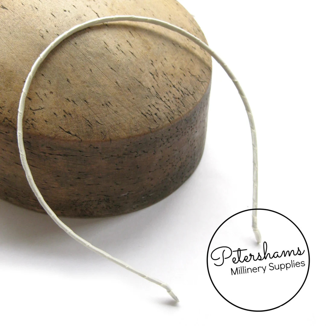 Ribbon Wrapped 3.5mm Metal Headbands for Fascinators & Millinery - White - Etsy UK | Etsy (US)