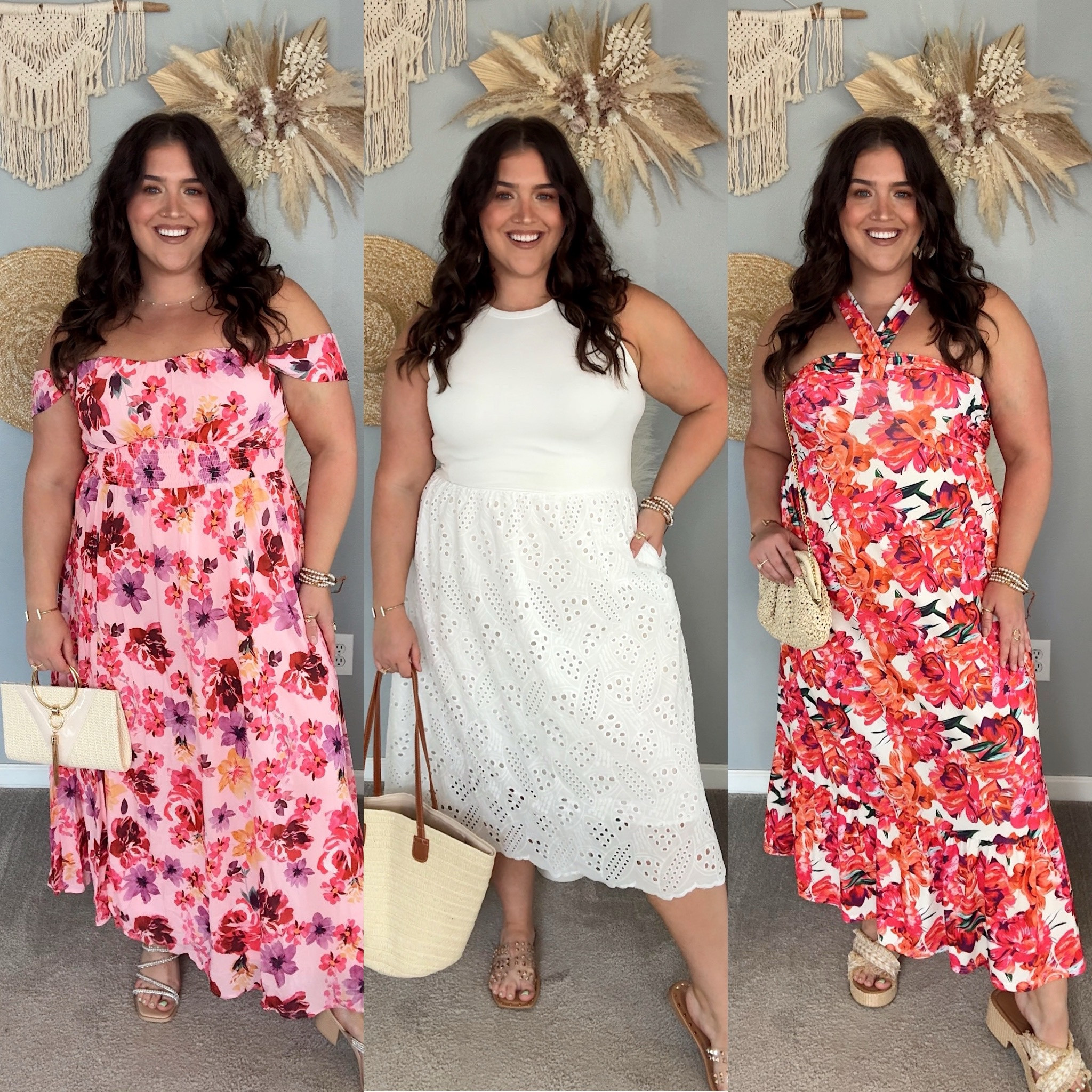 Amazon affordable dresses under $50! 🌺 Summer maxi dress, bridal midi dress, eyelet, off the shoulder, halter neck, vacation resort wear style 
All size XL
Additional limited time promo codes 
Left dress: VMKJ67Y8
Middle dress: C8FEKU8W
Right dress: IVKXQ4IA

#LTKSaleAlert #LTKMidsize #LTKStyleTip