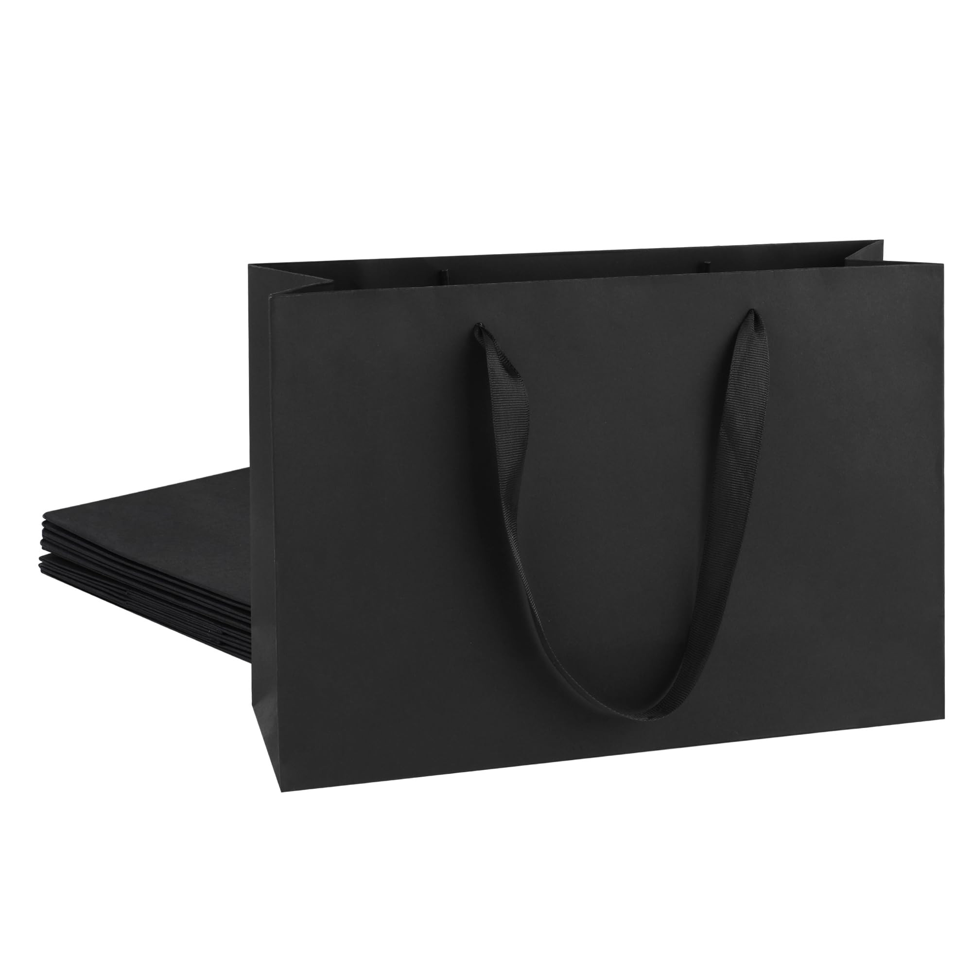 STOBOCTER Black Gift Bags with Handles, 6 Pcs Large Gift Bags, Black Kraft Paper Shopping Bags wi... | Amazon (US)