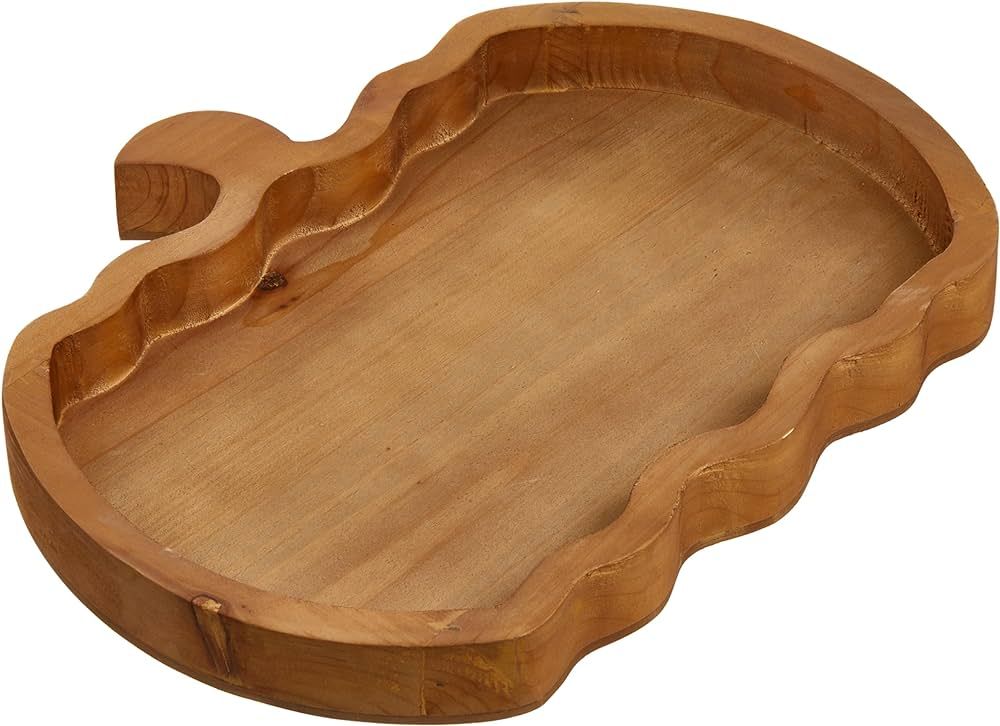 SOFE Unique Wood Pumpkin Serving Tray, Rustic Coffee Table Ottoman Tray for Halloween Thanksgivin... | Amazon (US)