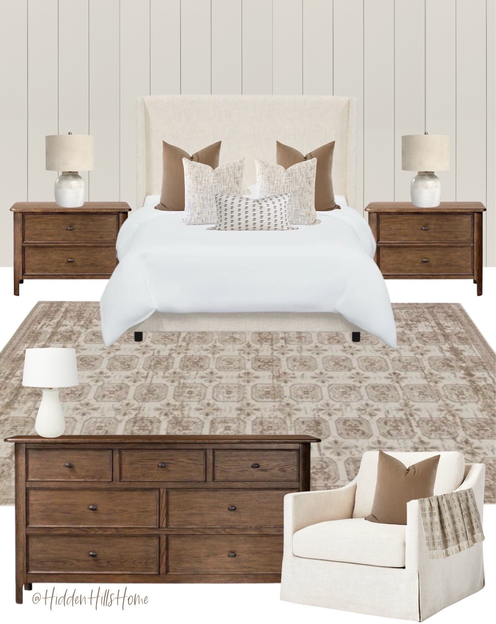 Bedroom decor ideas, master bedroom mood board, nightstand decor, bedroom rug, primary bedroom design #bedroom
Wall color is Heron Plume

#LTKHome #LTKSeasonal #LTKSaleAlert