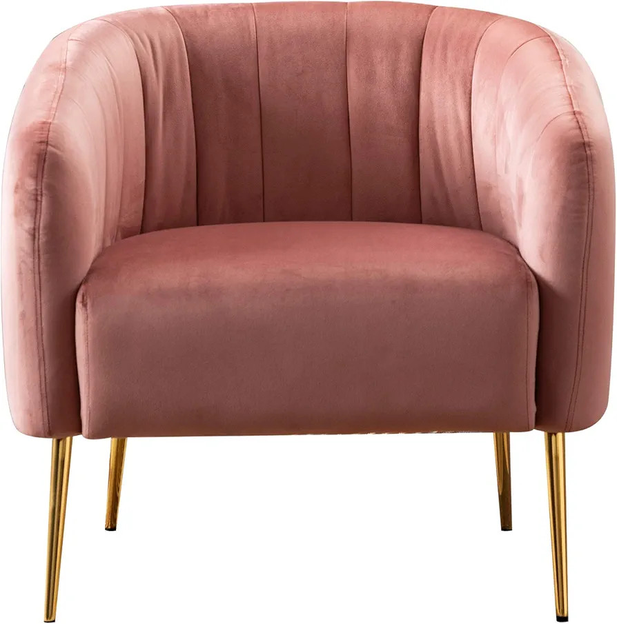 LSSPAID Velvet Accent Chair, Fabric Upholstered Accent Chairs for Living Room, Golden Metal Legs ... | Amazon (US)